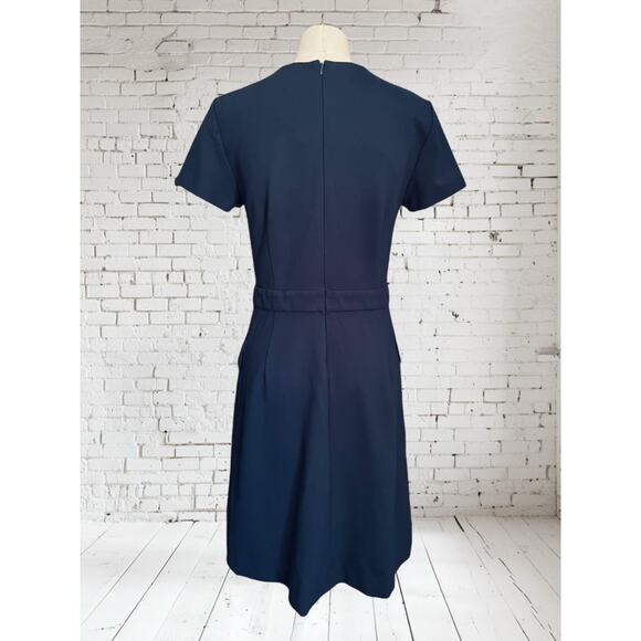 Brooks Brothers Red Fleece Womens Navy Button Front Sheath Dress Size Small - Picture 6 of 11